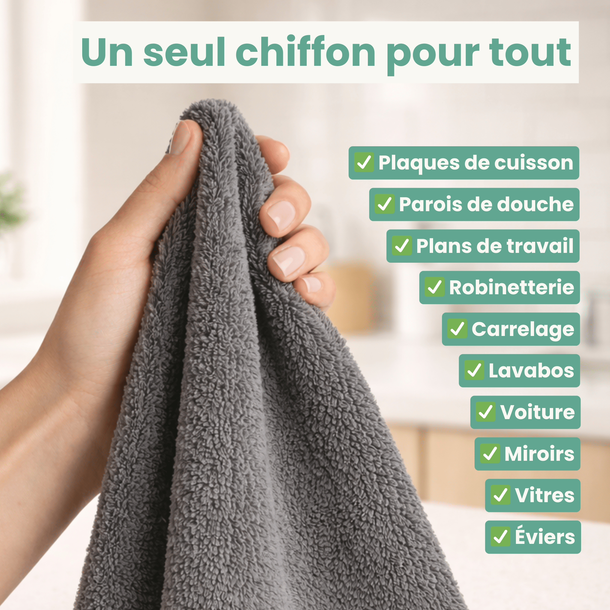 Chiffon WipeIt XL - Nettoyage sans traces, uniquement à l'eau